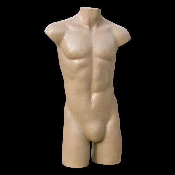 Torse homme lingerie fibre de verre recouvert de papier craft
