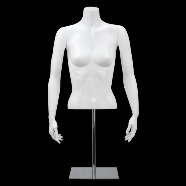 Buste femme blanc avec base chromee rectangulaire incluse
