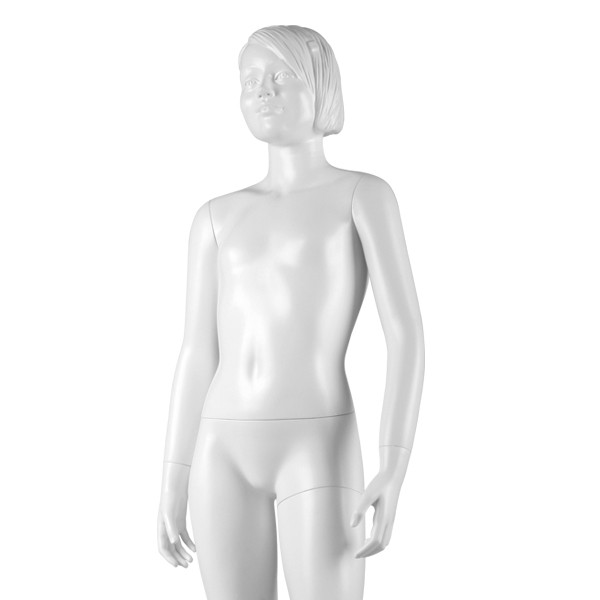 Mannequin fille 12 ans blanc avec tete fibre de verre
